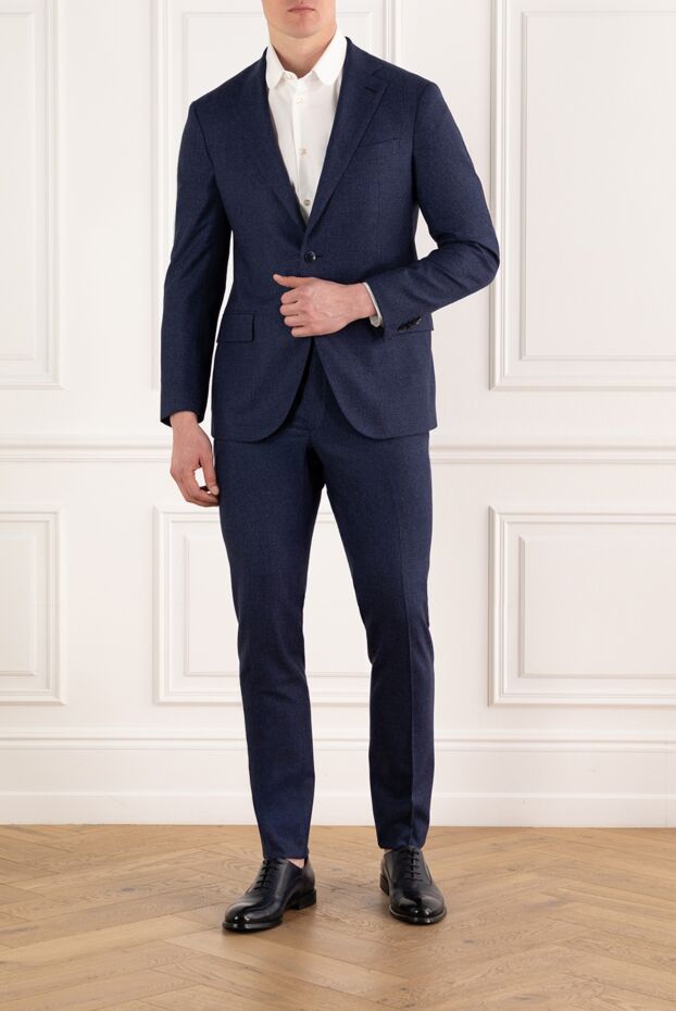 Lubiam men's blue wool suit, single breasted 187727 - photo 2