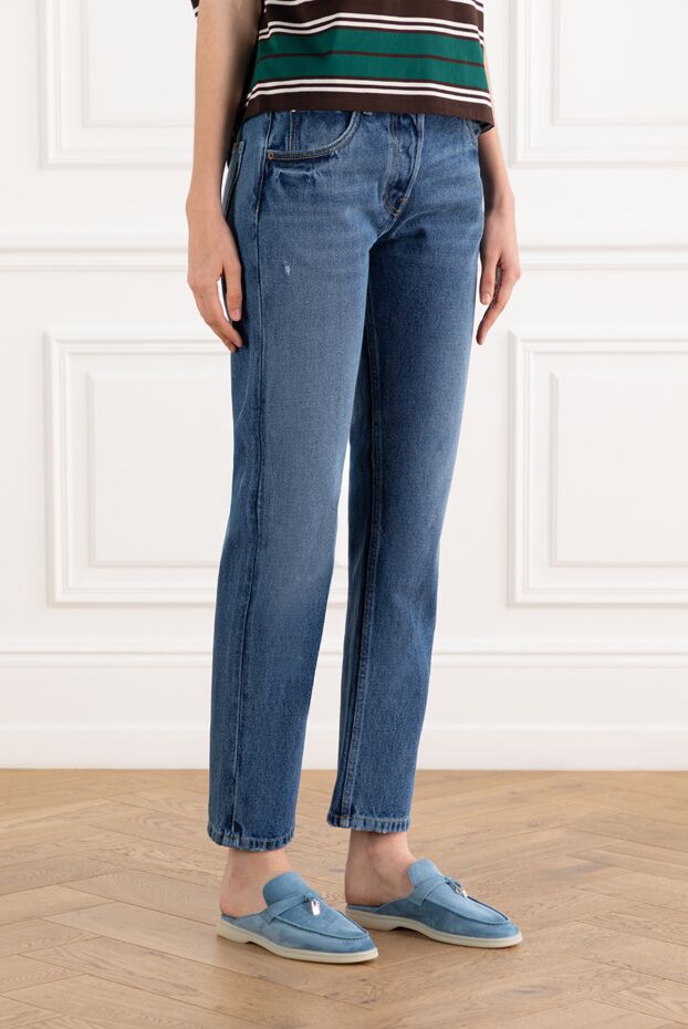 Prada women's blue cotton jeans with five pockets 187734 - photo 3