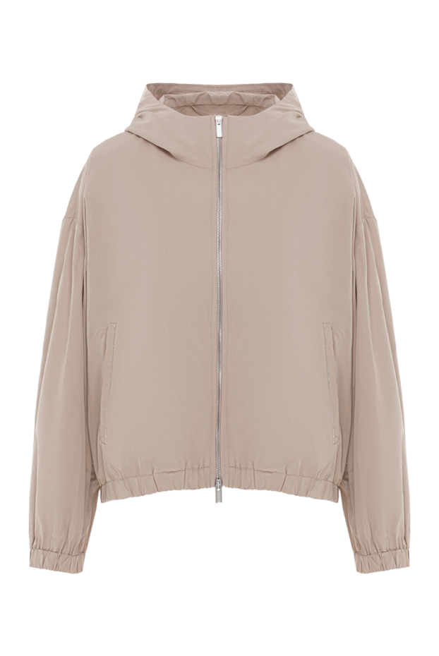 Peserico loose-fitting hooded jacket in beige taffeta 187794 - photo 1