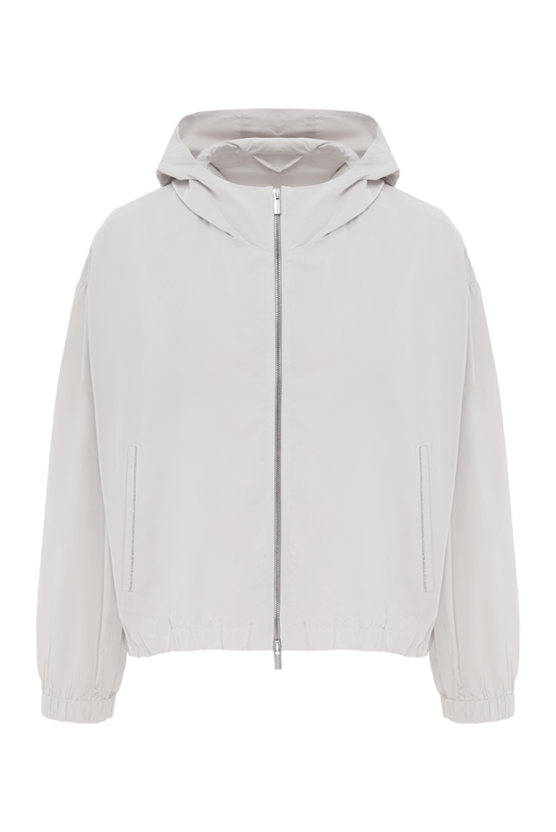 Peserico loose fit hooded jacket in gray taffeta 187795 - photo 1