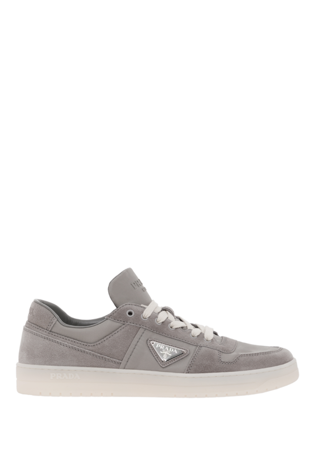 Prada downtown sneakers in re-nylon and suede, gray with logo 187874 - photo 1