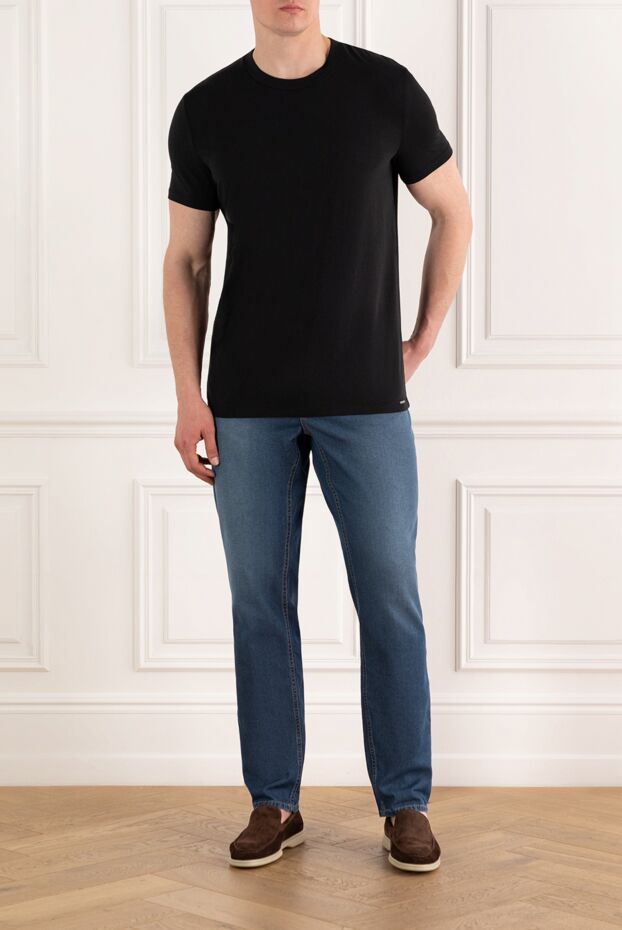 Brunello Cucinelli men's classic blue jeans with added silk 187880 - photo 2