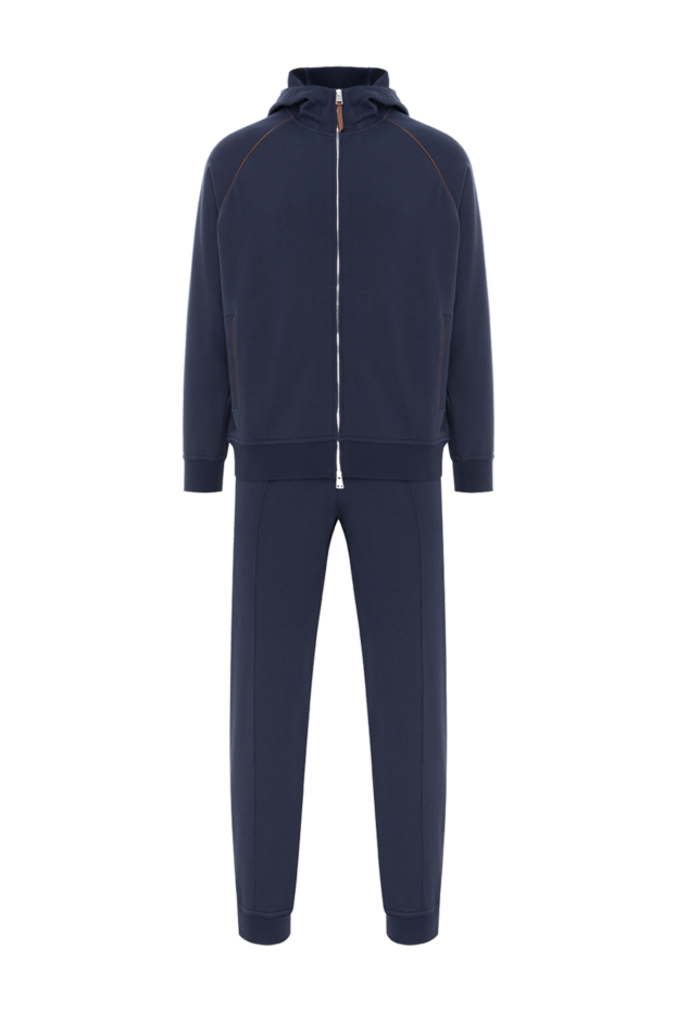 Brunello Cucinelli blue cotton tracksuit with hood 187891 - photo 1