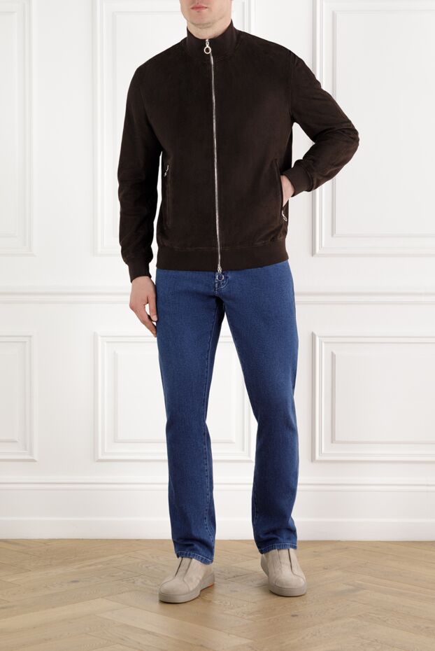 Seraphin күдері қоңыр ерлерге арналған найзағайлы қысқа күрте 187905 - фото 2