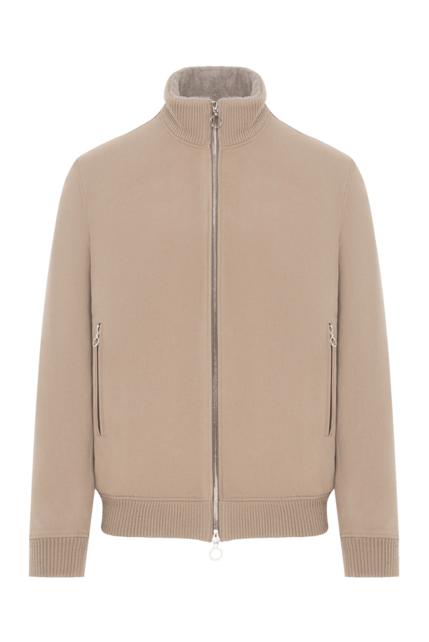 Seraphin beige men's jacket made of genuine leather and fur 187911 - photo 1