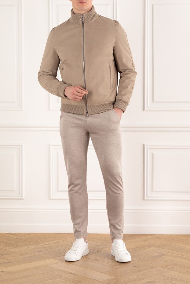 Seraphin beige men's jacket made of genuine leather and fur 187911 - photo 2