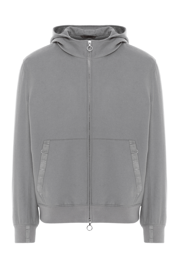 Seraphin кашемировая серая куртка с вставками из кожи аллигатора 187914 - фото 1