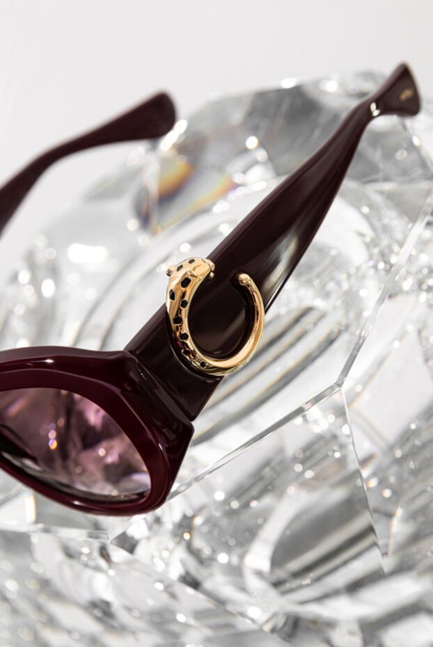 Cartier dynasty rectangle women's sunglasses burgundy 187957 - photo 2