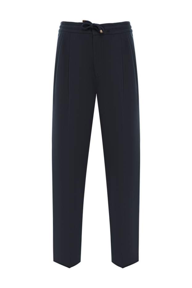 Brunello Cucinelli blue loose tapered twill trousers with double pleats 187980 - photo 1