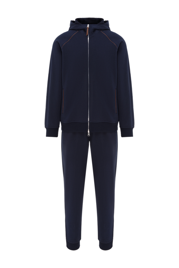 Brunello Cucinelli cotton tracksuit, dark blue with hood 187985 - photo 1