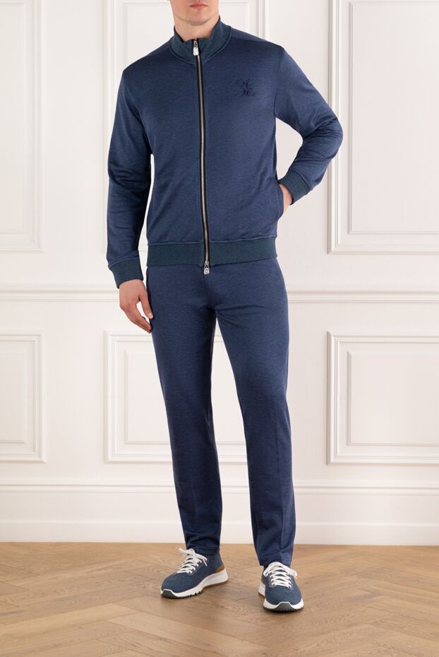 Billionaire minimalist blue suit with a zipper 188026 - photo 2