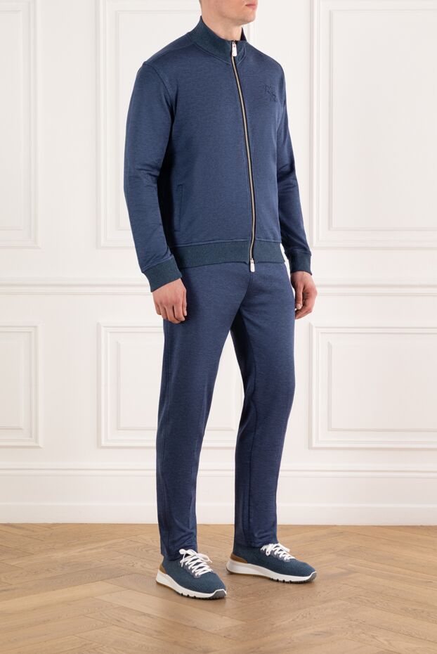 Billionaire minimalist blue suit with a zipper 188026 - photo 3