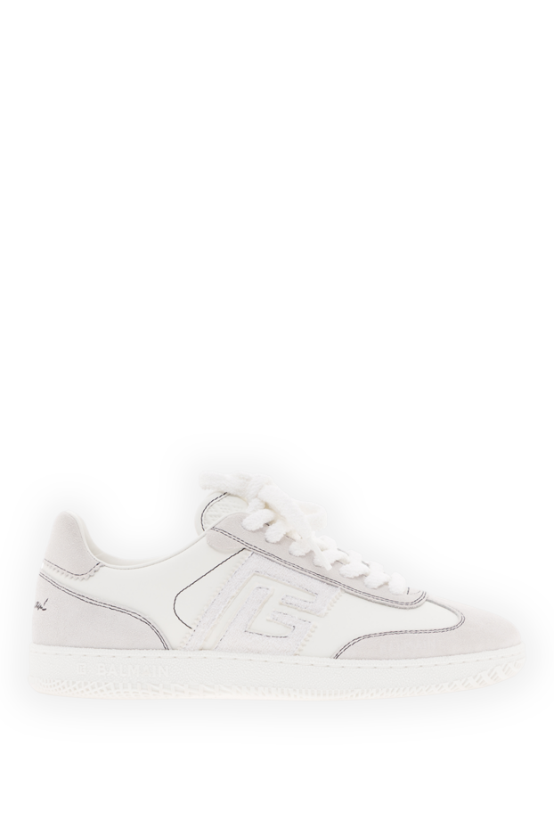 Balmain swan sneakers in white calfskin and suede 188069 - photo 1