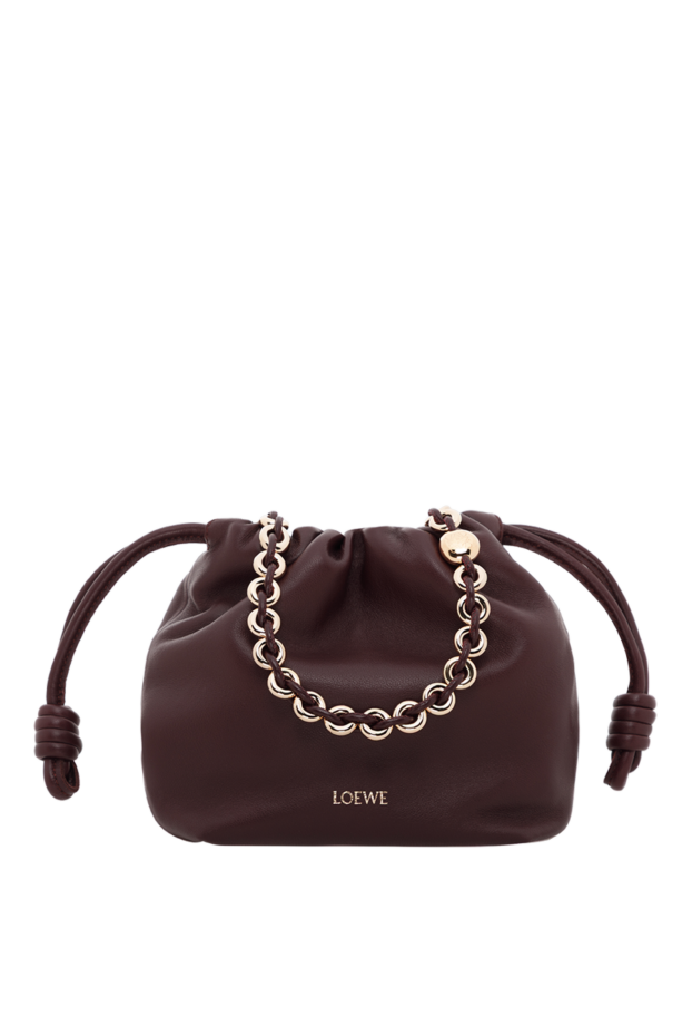 Loewe жұмсақ наппа қозы терісінен жасалған бургундия фламенко шағын сөмкесі 188091 - фото 1