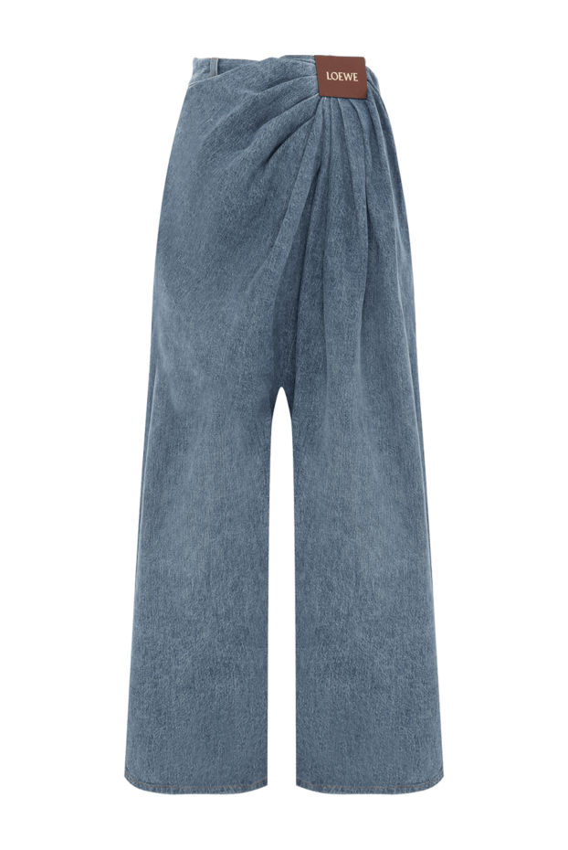 Loewe асимметриялық драппен мақта джинсыдан жасалған көк джинсы 188095 - фото 1