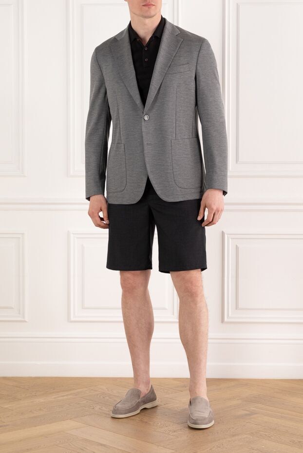 Sartoria Latorre gray men's single-breasted wool and cotton jacket 188100 - photo 2