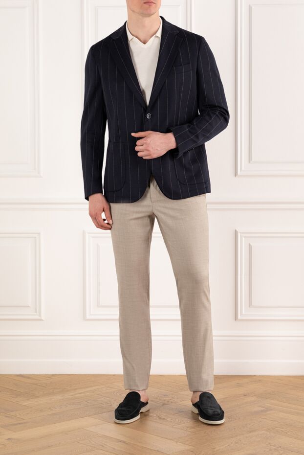 Sartoria Latorre dark blue striped men's jacket single-breasted 188103 - photo 2