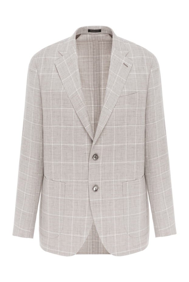 Sartoria Latorre stylish men's beige checkered jacket 188110 - photo 1