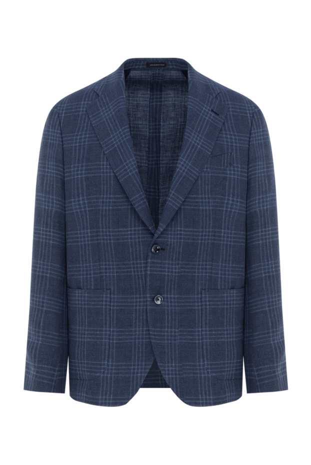 Sartoria Latorre blue checkered wool and linen jacket 188117 - photo 1