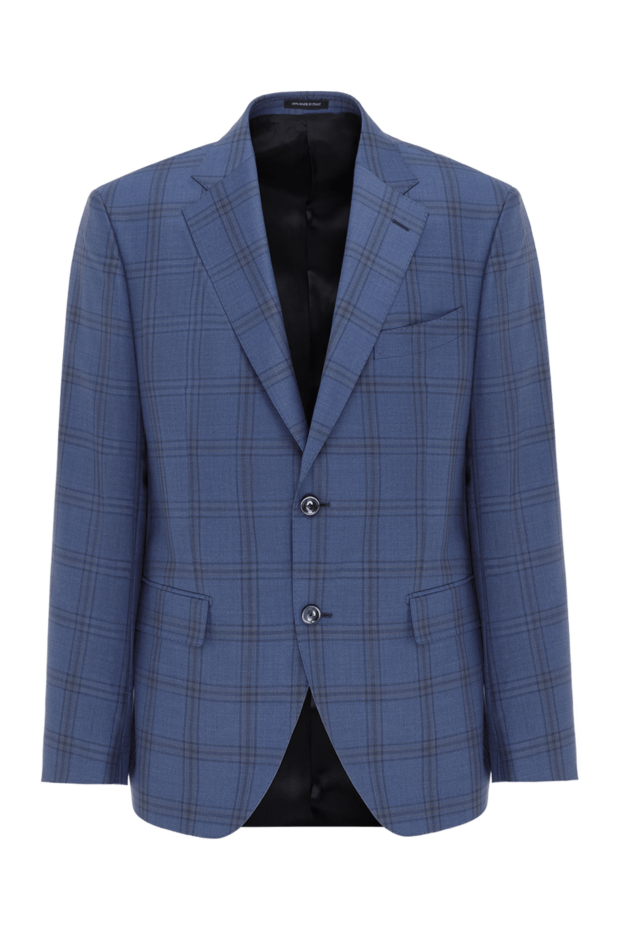 Sartoria Latorre checkered blue jacket for men made of wool 188118 - photo 1