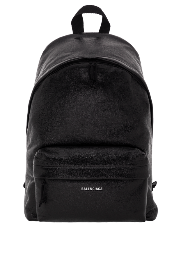 Balenciaga қара шынайы былғарыдан жасалған логотипі бар explorer рюкзактары 188135 - фото 1