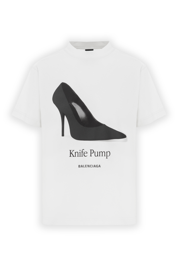 Balenciaga женская футболка knife pump из хлопка белого цвета 188147 - фото 1