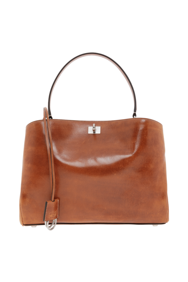 Balenciaga тегіс бұзау терісінен жасалған rodeo орташа сөмке 188149 - фото 1