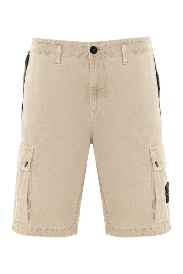 Stone Island шорты-бермуды cargo из хлопкового полотна с начесом 188150 - фото 1