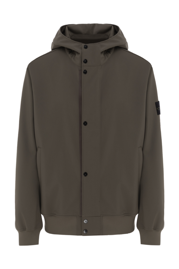 Stone Island жасыл ерлер капюшоны бар жел және су өткізбейтін куртка 188154 - фото 1