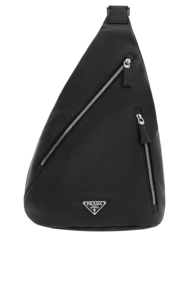 Prada былғары айқас иық сөмкесі қара 188155 - фото 1