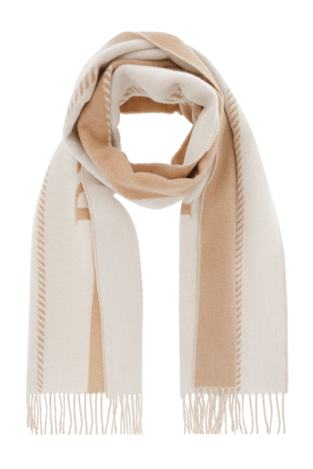 Prada beige women's wool scarf with monogram and logo 188161 - photo 1