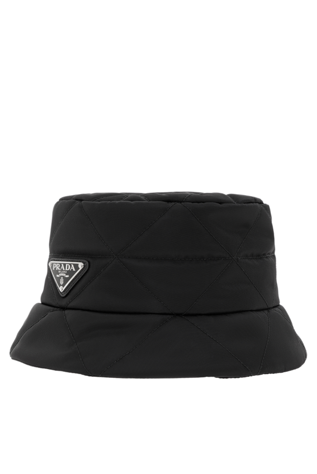 Prada women's quilted panama hat with triangular logo black 188162 - photo 3