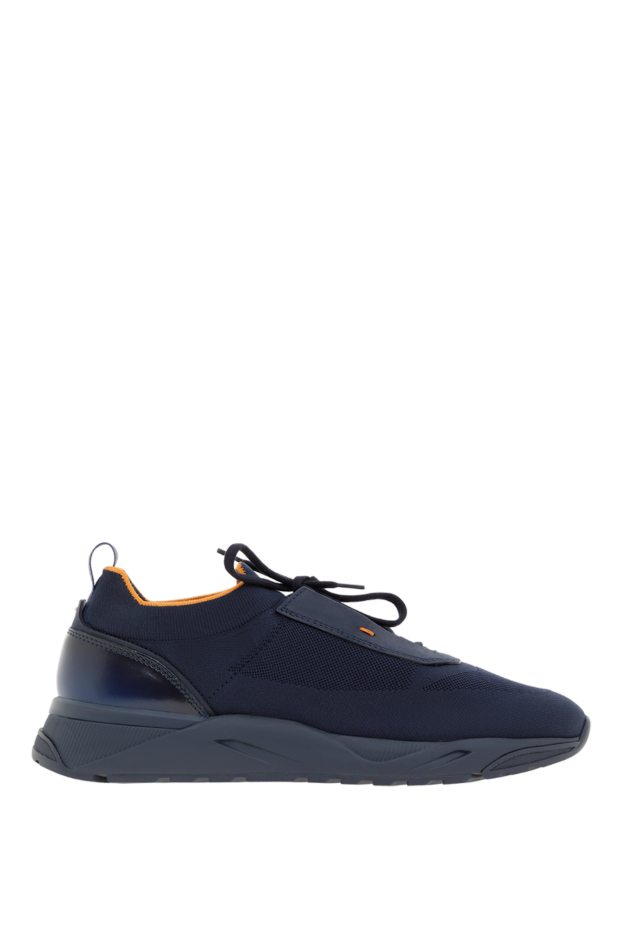 Santoni men's blue sneakers in stretch knit 188197 - photo 1