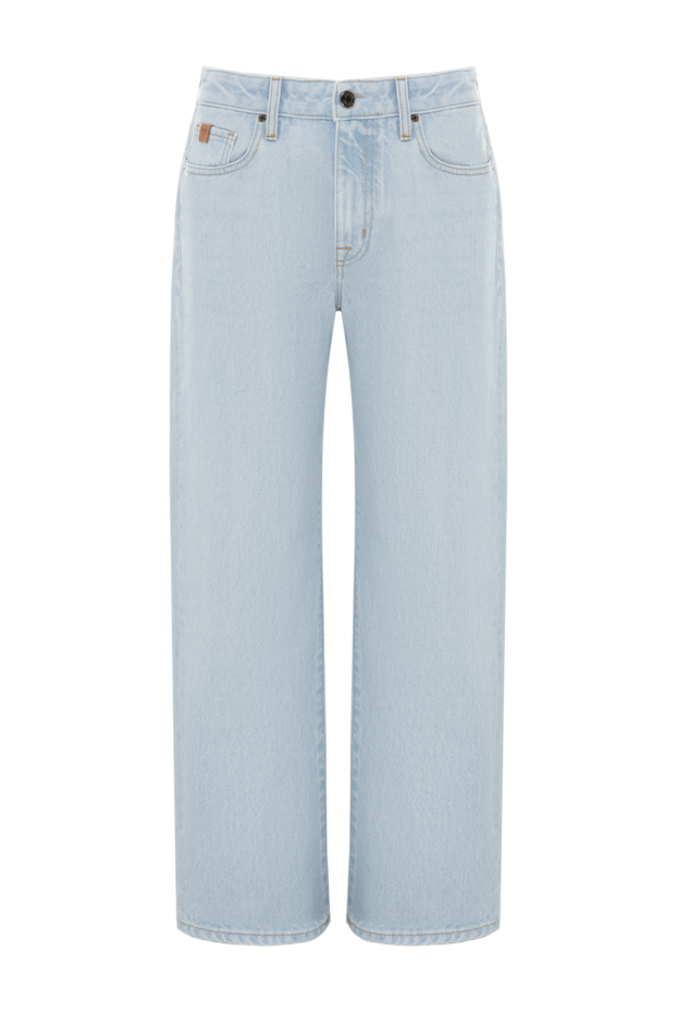 Wide leg jeans straight cut blue women - photo 1
