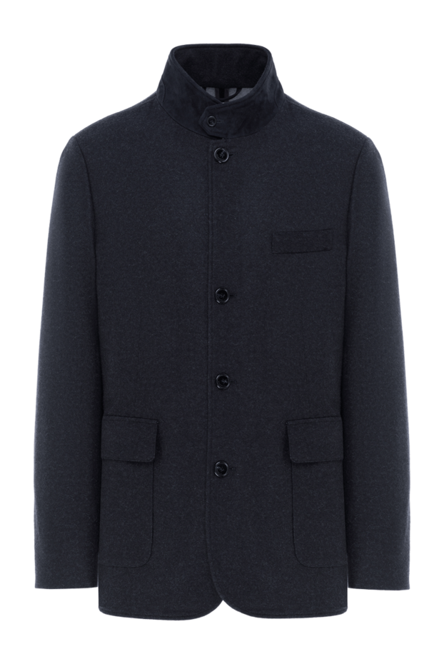 Enrico Mandelli cashmere jacket with stand-up collar blue men's 188240 - photo 1
