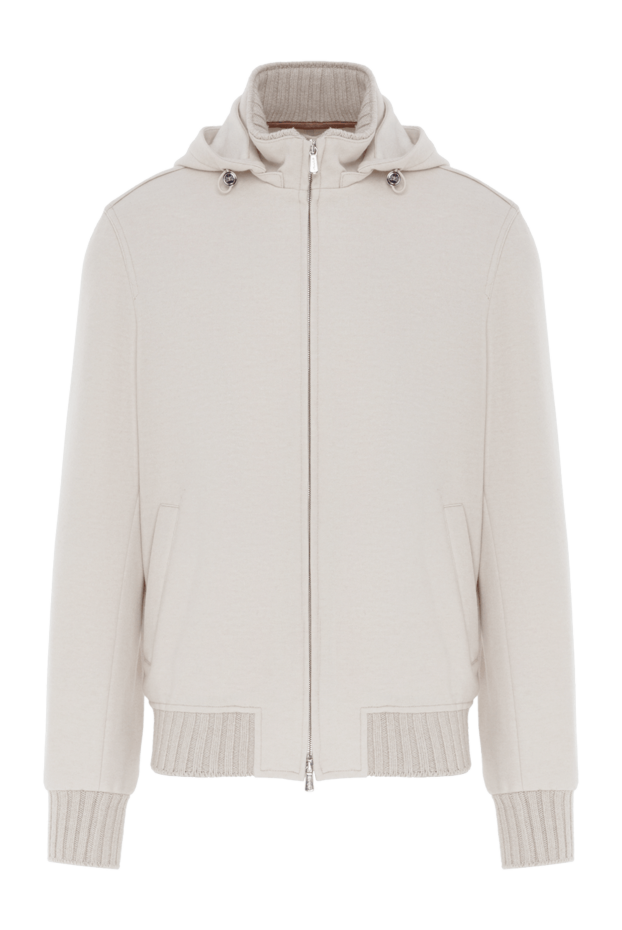 Enrico Mandelli beige bomber jacket with hood men's cashmere 188241 - photo 1