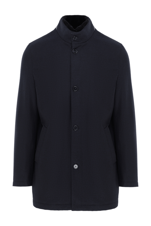 Enrico Mandelli warm soft cashmere and wool jacket blue men's 188242 - photo 1