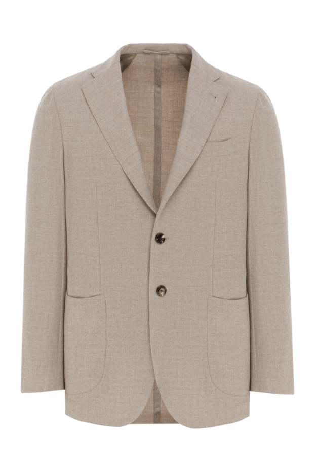 Enrico Mandelli sand-colored wool and cashmere jacket with patch pockets 188264 - photo 1
