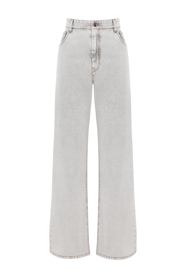 Brunello Cucinelli джинсы светло-серые stone-washed женские 188322 - фото 1