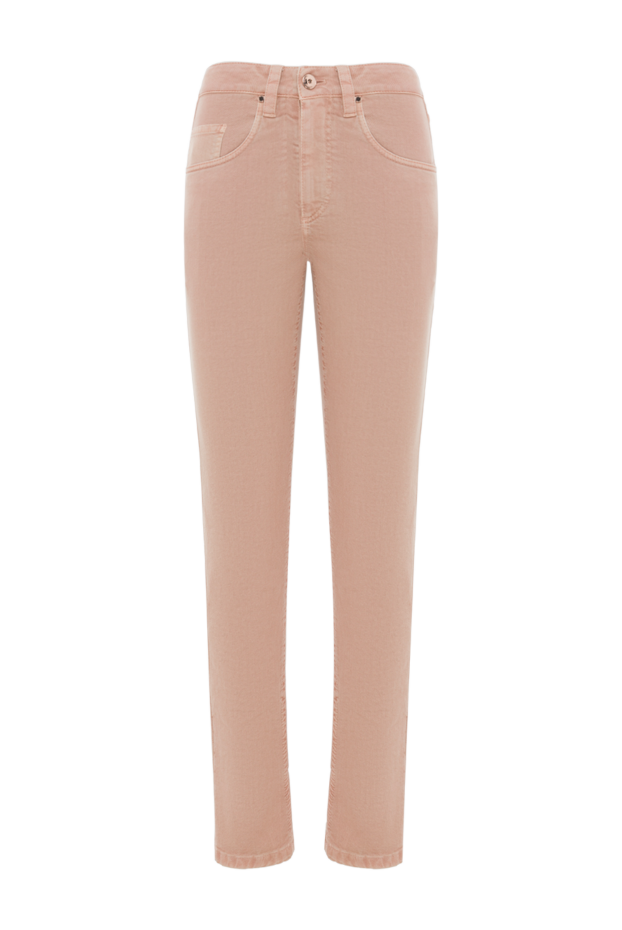 Brunello Cucinelli джинсы розовые из хлопка с логотипом женские 188323 - фото 1