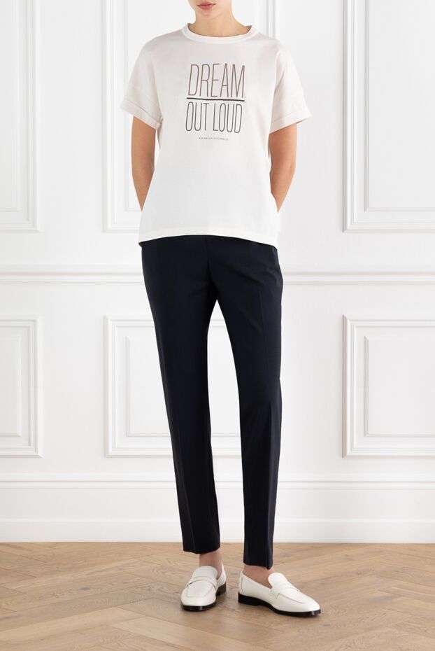 Brunello Cucinelli blue skinny pants with monil chain women's 188332 - photo 2