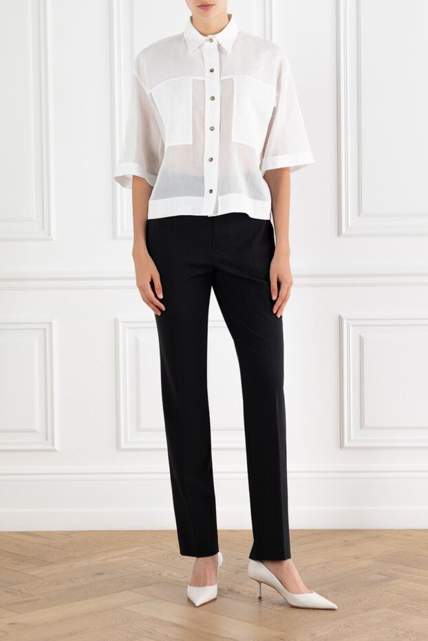 Brunello Cucinelli black skinny pants with monil chain women's 188333 - photo 2