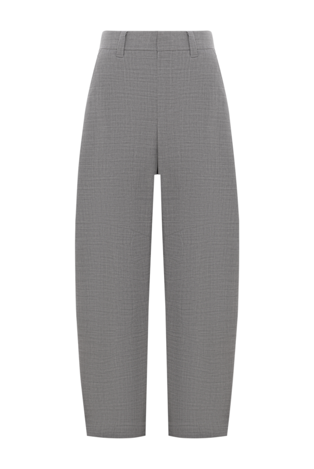 Brunello Cucinelli wide gray wool trousers for women 188336 - photo 1