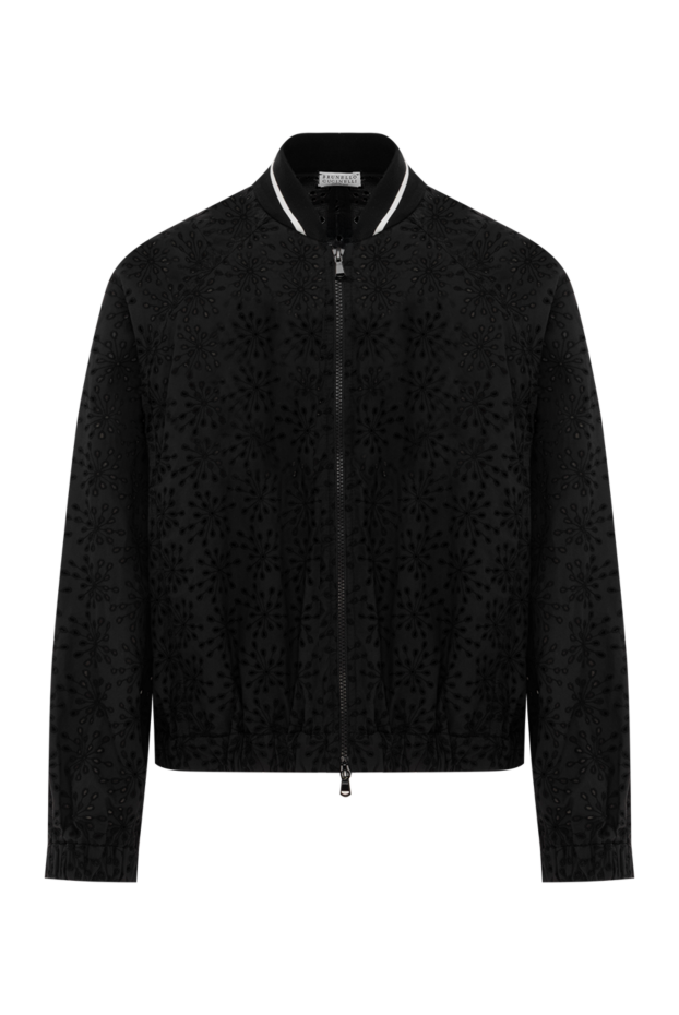 Brunello Cucinelli черный хлопковый бомбер broderie anglaise женский 188342 - фото 1