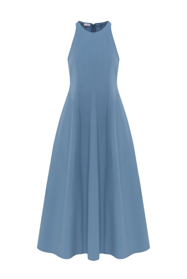 Blue cotton sleeveless dress - photo 1