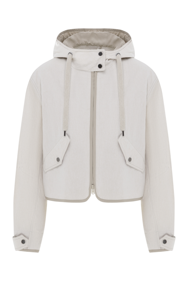 Brunello Cucinelli короткая женская куртка из хлопковой смеси с капюшоном 188396 - фото 1