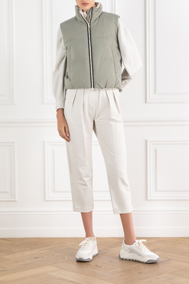 Brunello Cucinelli сыдырмалы және биік жағасы бар мамық жилет 188399 - фото 2