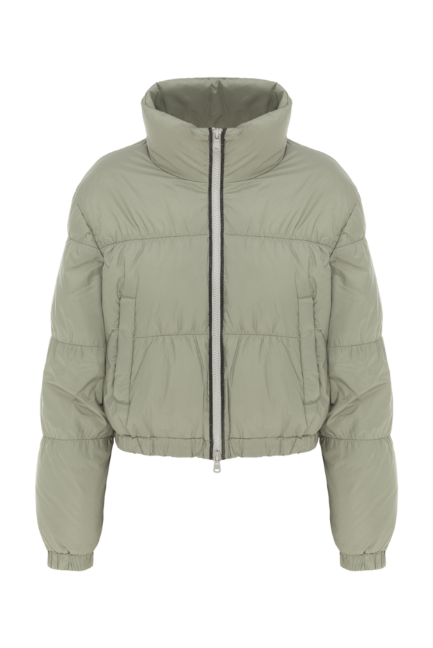 Brunello Cucinelli монили тізбегі және биік жағасы бар жасыл мамық күрте 188401 - фото 1