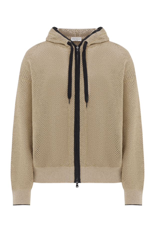 Brunello Cucinelli mesh cardigan with contrast zip and drawstring 188424 - photo 1