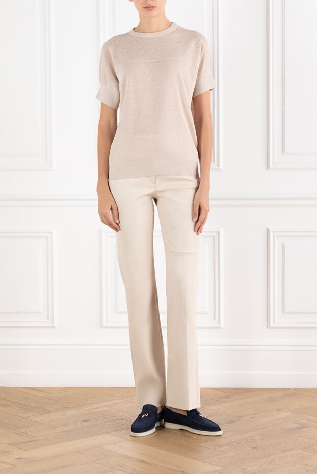 Brunello Cucinelli loose fit jumper made of linen blend with sequins 188429 - photo 2
